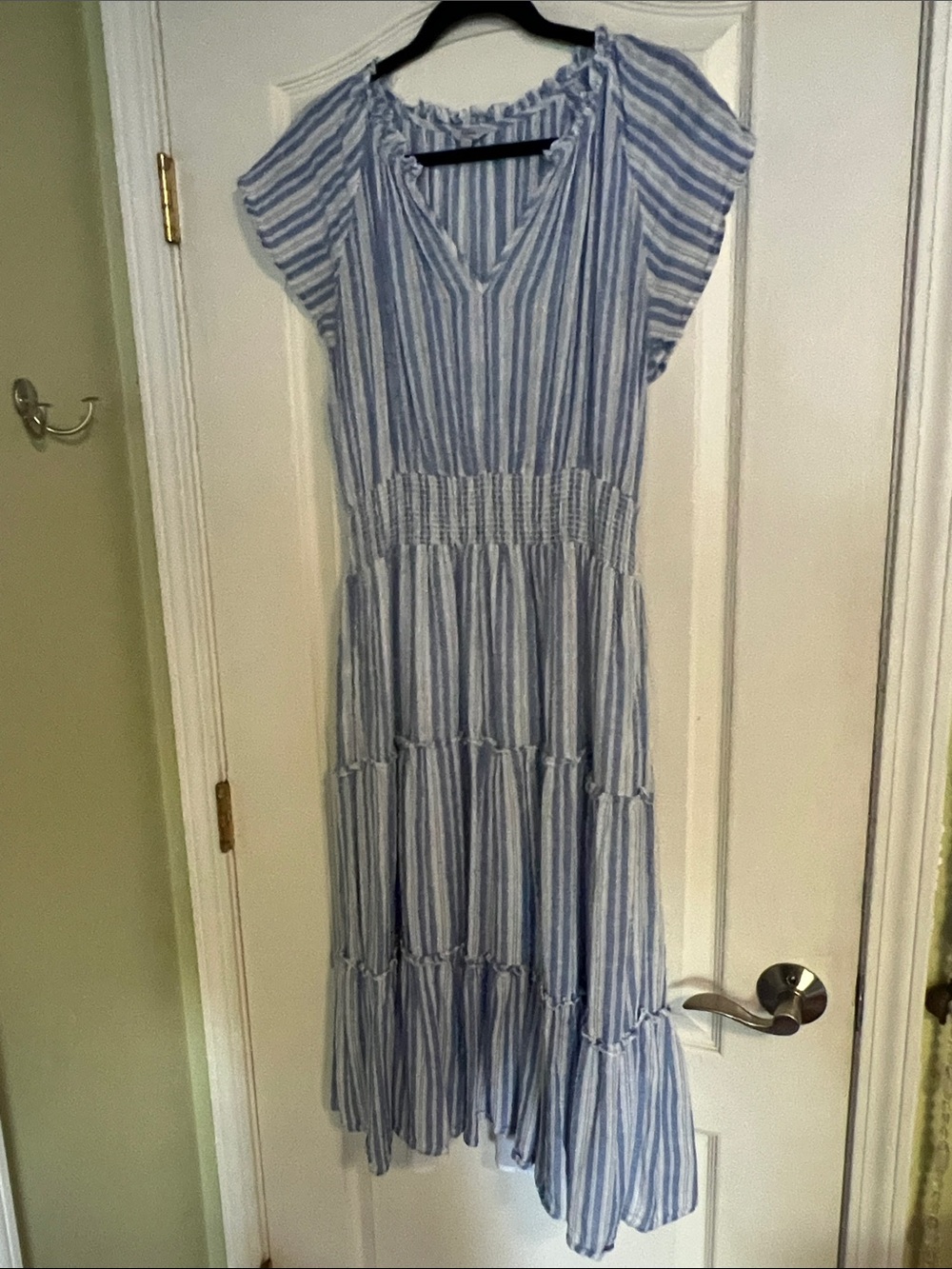 Rails Blue and White Striped Maxi Dress